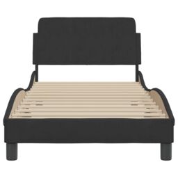 Berkfield Home Bed Frame without Mattress Black 90x190 cm Single Velvet - thumbnail 4