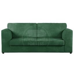 Furnishings For Less UK Luxor Jumbo Cord 3 + 1 + 1 Fabric 3 Piece Sofa Suite - Fullback in Green - thumbnail 2
