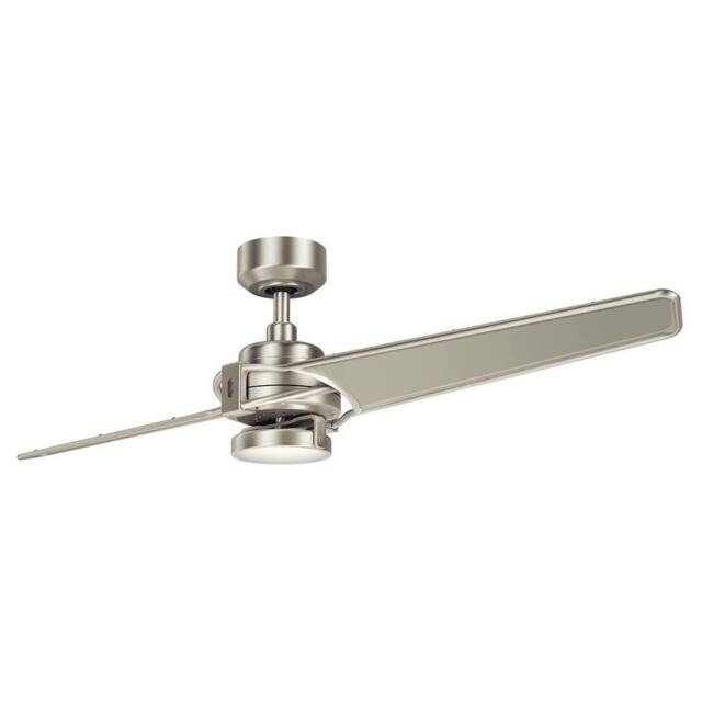 Netlighting Kichler Xety 2 Blade 142cm Ceiling Fan LED Light Nickel Remote Control in Silver - image 1