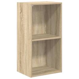 Berkfield Home Classic 2-Tier Book Cabinet Sonoma Oak 40x30x76.5 cm Engineered Wood in Brown - thumbnail 3