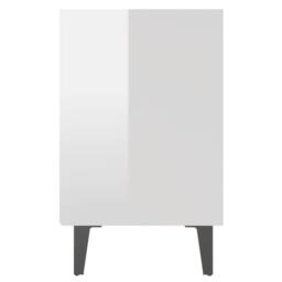 Berkfield Home Sturdy Bed Cabinets with Metal Legs 2 pcs High Gloss White 40x30x50 cm - Size: 40 x 30 x 50 cm - thumbnail 6