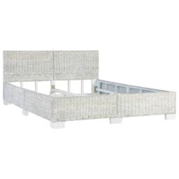 Berkfield Home Bed Frame Grey Natural Rattan 140x200 cm - thumbnail 2