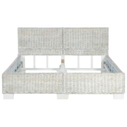 Berkfield Home Bed Frame Grey Natural Rattan 140x200 cm - thumbnail 3