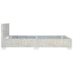 Berkfield Home Bed Frame Grey Natural Rattan 140x200 cm - thumbnail 4