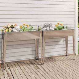 Berkfield Home Garden Planters 2 pcs Galvanised Steel in Silver - thumbnail 2