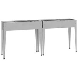 Berkfield Home Garden Planters 2 pcs Galvanised Steel in Silver - thumbnail 4