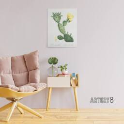 "Artery8 Opuntia Polyanthos Cactus Redoute Vintage Canvas Wall Art in White - Size: W18"" x H24""" - thumbnail 3