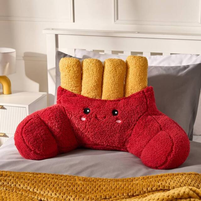 OHS Frankie the French Fries Cuddle Cushion Novelty Reading Pillow in Red - image 1