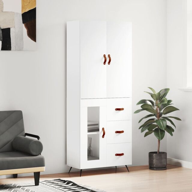 Berkfield Home Highboard White 69.5x34x180 cm Engineered Wood - image 1