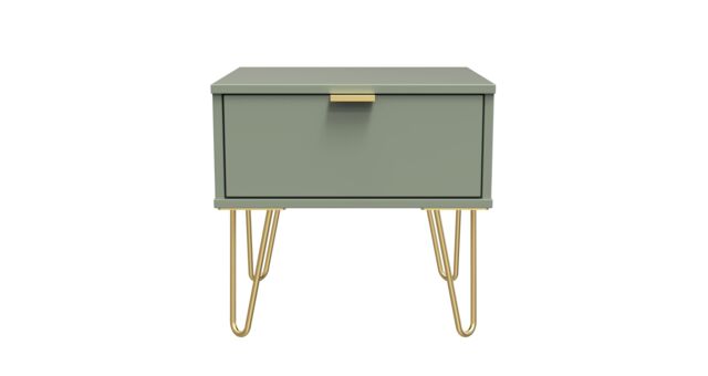 Ready Assembled 2 U Fuji 1 Drawer Bedside (Ready Assembled) in Pale Green - image 1
