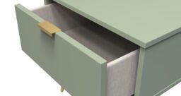 Ready Assembled 2 U Fuji 1 Drawer Bedside (Ready Assembled) in Pale Green - thumbnail 5