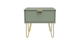 Ready Assembled 2 U Fuji 1 Drawer Bedside (Ready Assembled) in Pale Green