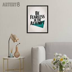 "Artery8 Be Fearless In The Attempt Midcentury Typography Framed Canvas Art in White - Size: W12"" x H16""" - thumbnail 3