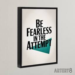 "Artery8 Be Fearless In The Attempt Midcentury Typography Framed Canvas Art in White - Size: W12"" x H16""" - thumbnail 2