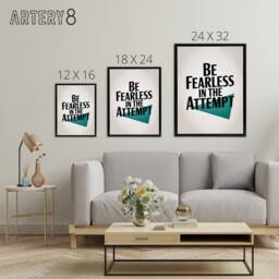 "Artery8 Be Fearless In The Attempt Midcentury Typography Framed Canvas Art in White - Size: W12"" x H16""" - thumbnail 4