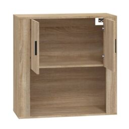 Berkfield Home Wall Cabinet Sonoma Oak 80x33x80 cm Engineered Wood in Beige - Size: 80 x 33 x 80 cm - thumbnail 4