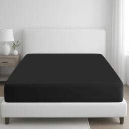 Grace 100% Egyptian Cotton 35cm Extra Deep Pocket Fitted Sheets in Black - Size: King Fitted - thumbnail 1