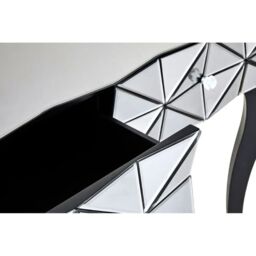 Orsina Luxe Smoke Glass Console Table, Spacious Modern Table, Sleek Console Table With Sturdy Curved Wooden Legs in Silver - thumbnail 7
