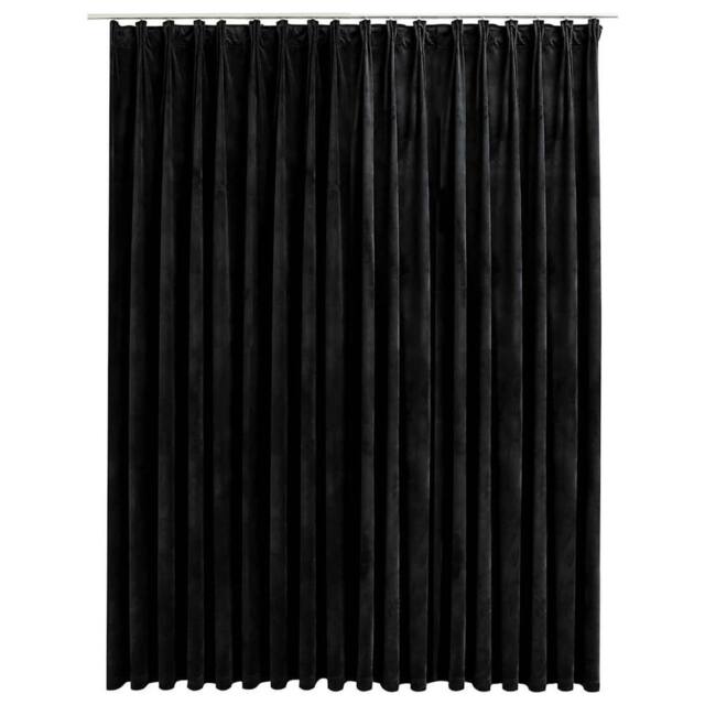 Berkfield Home Blackout Curtain with Hooks Velvet Black 290x245 cm - image 1