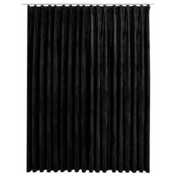 Berkfield Home Blackout Curtain with Hooks Velvet Black 290x245 cm