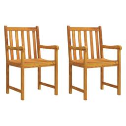 Berkfield Home Classic Garden Chairs 2 pcs Solid Acacia Wood in Brown - thumbnail 3