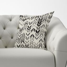 Warren Reed - Designer Hand Drawn Chevron Pattern Cushions in Black - Size: 45 cm x 45 cm - thumbnail 3