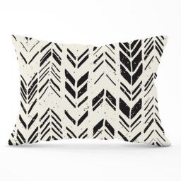 Warren Reed - Designer Hand Drawn Chevron Pattern Cushions in Black - Size: 45 cm x 45 cm - thumbnail 1