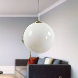 First Choice Lighting Set of 2 Grosvenor - Satin Brass Pendant Lights with Glass Globes in Gold - thumbnail 7