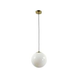 First Choice Lighting Set of 2 Grosvenor - Satin Brass Pendant Lights with Glass Globes in Gold - thumbnail 2