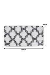 Living and Home 60cm W x 120cm L Soft Fluffy Geometric Pattern Rectangular Non-Slip Area Rug in White - Size: 60 cm x 120 cm - thumbnail 6