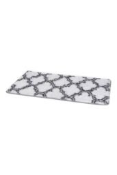 Living and Home 60cm W x 120cm L Soft Fluffy Geometric Pattern Rectangular Non-Slip Area Rug in White - Size: 60 cm x 120 cm - thumbnail 3