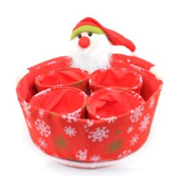 Shatchi Novelty Set Santa Sweet Christmas Dinner Table Decorations Favour Shop Bar Restaurants Display Tips Hamper Baskets 5pcs in Red - thumbnail 2