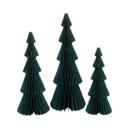 Four Candle Set of 3 Green Standing Christmas Trees 30cm