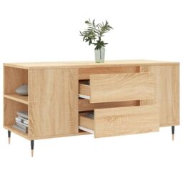 Berkfield Home Coffee Table Sonoma Oak 102x44.5x50 cm Engineered Wood in Brown - thumbnail 4