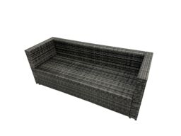Fimous Outdoor PE Rattan Sofa Set with with 2 Big Stool Side Table in Dark Grey - thumbnail 5
