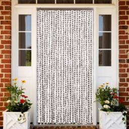 Berkfield Home Fly Curtain Taupe & White 100x200 cm Chenille - thumbnail 2