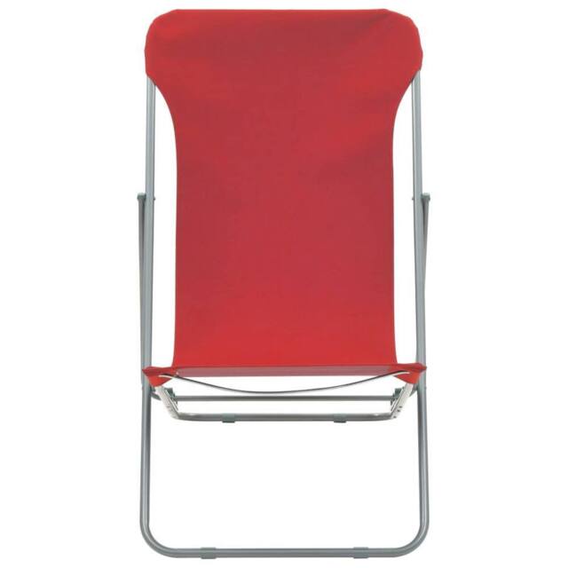Berkfield Home Durable Folding Beach Chairs 2 pcs Steel & Oxford Fabric Red - image 1