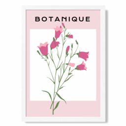 ARTZE Pink Foxglove Flower Market Boho Framed Print SIZE: A3 with White Frame - Size: A4