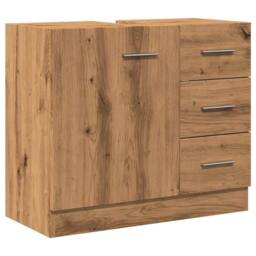 Berkfield Home Sink Cabinet Artisian Oak 63x30x54 cm Engineered Wood in Brown - Size: 63 x 30 x 54 cm - thumbnail 2