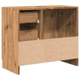 Berkfield Home Sink Cabinet Artisian Oak 63x30x54 cm Engineered Wood in Brown - Size: 63 x 30 x 54 cm - thumbnail 6