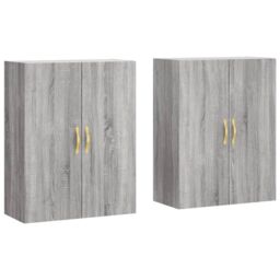 Berkfield Home Wall Mounted Cabinets 2 pcs Grey Sonoma 69.5x34x90 cm - thumbnail 2