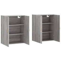 Berkfield Home Wall Mounted Cabinets 2 pcs Grey Sonoma 69.5x34x90 cm - thumbnail 4