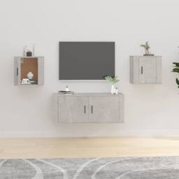 Berkfield Home Wall Mounted TV Cabinets 2 pcs Concrete Grey 40x34.5x40 cm - thumbnail 2