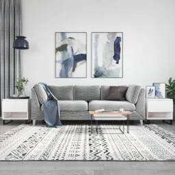 Berkfield Home Modern Coffee Tables 2 pcs High Gloss White 50x46x50 cm Engineere - Size: 50 x 46 x 50 cm - thumbnail 2