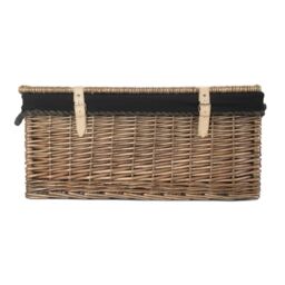 Red Hamper 62cm Antique Wash Picnic Basket Black Cotton Lining - thumbnail 4