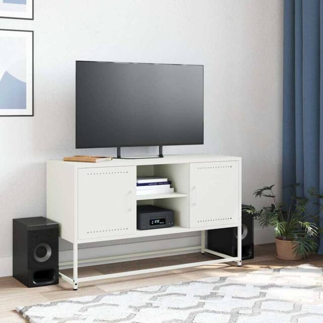Berkfield Home TV Cabinet White 100.5x39x60.5 cm Steel - image 1