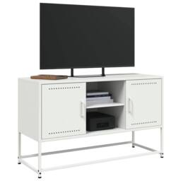 Berkfield Home TV Cabinet White 100.5x39x60.5 cm Steel - thumbnail 4