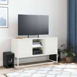 Berkfield Home TV Cabinet White 100.5x39x60.5 cm Steel