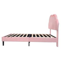 STILVORA Single Upholstered Bed with RGB LED Headboard in Pink - thumbnail 9