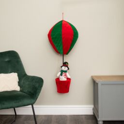 Samuel Alexander Tall Plush Snowman Hot Air Balloon with Extension Pole Hanging - thumbnail 2